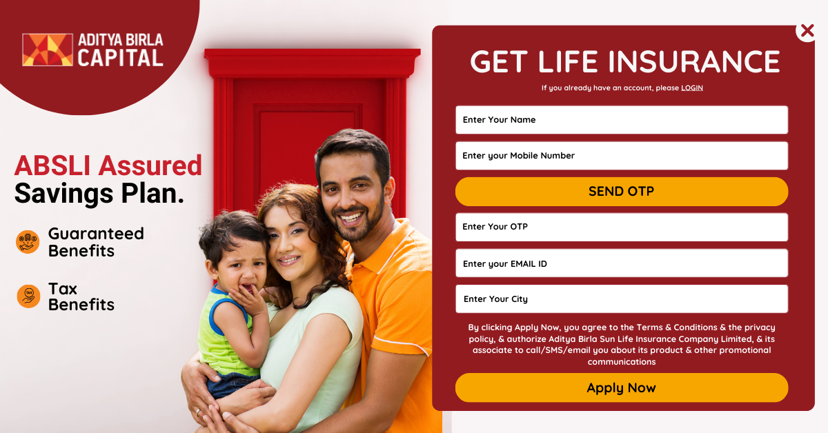 Aditya Birla Life Insurance form popup for website